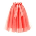 thumbnail image 4 of vigerkar Women's Tulle Skirt Knee Length Layered Wedding Party Homecoming Prom Dress Watermelon Red, M, 4 of 4