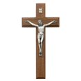 thumbnail image 1 of McVan 79-70 8 in. Beveled Walnut Stain & Silver Crucifix, 1 of 1