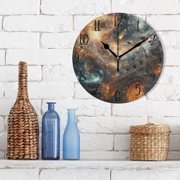 WOBOGO Gate Of Chaos Wall Clock 10in Silent Mechanism Battery Operated Retro Style for Living Room Bedroom and Kitchen Black Pointer