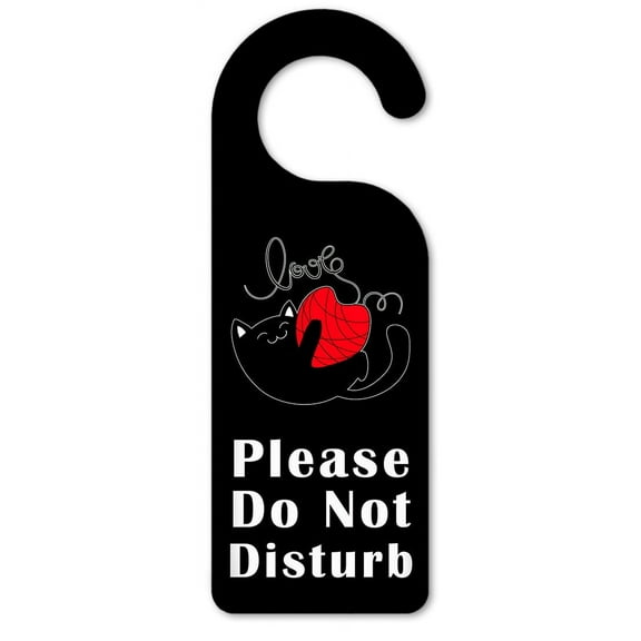 Do Not Disturb Door Knob Hanger Sign - Kitty Love