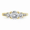 thumbnail image 4 of 14K Yellow Gold Ring Band Moissanite Round White 1.50ct. 3 Stone with side, Size 9, 4 of 7