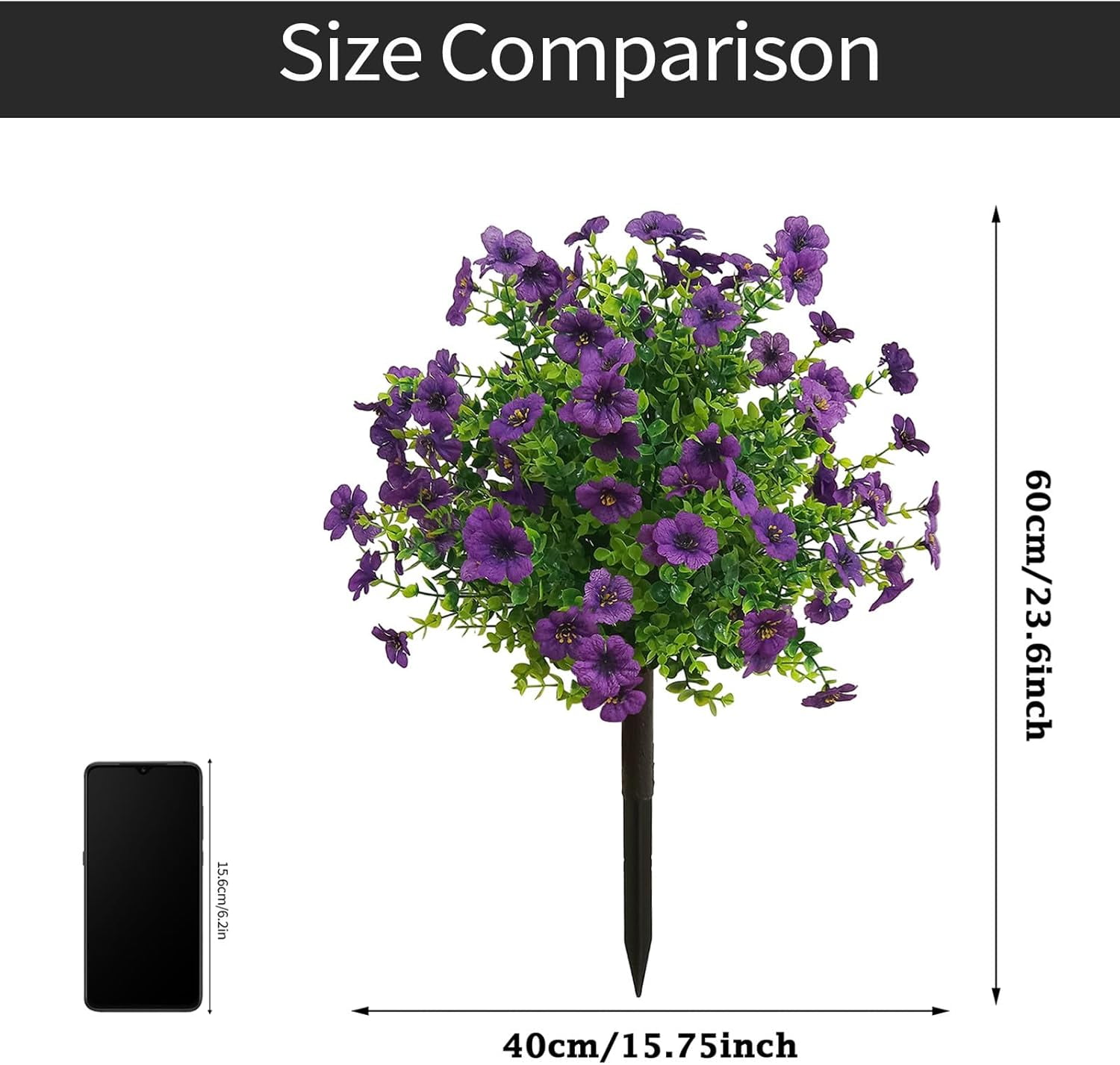 Artificial Boxwood Topiary Ball Trees with Red Flowers for Outdoor with Ground Spike 23", UV Resistant Faux Greenery Shrubs, Fake Plants for Garden, Yard, Porch, Summer Patio Decor (Hot Pink)