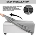 PiccoCasa Stretch Ottoman Slipcover Jacquard Rectangle Footstool Cover Light Gray XLarge