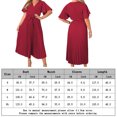 thumbnail image 2 of Vestido de mujer A Line Elegante vestido largo con cuello en V para cóctel de boda (Rojo XL) FLhrweasw Para estrenar, 2 of 9
