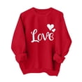 thumbnail image 4 of NexTorq Love Sweatshirt - Valentines Sweatshirt for Women Funny Love Heart Printed Shirts Casual Valentine Long Sleeve Crew Neck Pullover Tops J6-Red S, 4 of 7