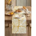 thumbnail image 3 of Palm Tree Monstera Table Runner 90 Inches Long,Mustard Ochre Leaf Boho Botanical Tropical Cotton Linen Table Runners Dresser Scarves,Fabric Tabletop Scarf Furniture Cover for Dinner Party 13"x90", 3 of 9