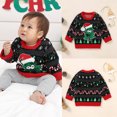thumbnail image 2 of Otqutp Toddler Fashion Clothes Set for Xmas Baby Girl Boy Cute Long Sleeve Christmas Tree Knitted Sweater Pullover Tops Autumn Winter Warm Family Matching Outfits(Black,0-6 Months), 2 of 9