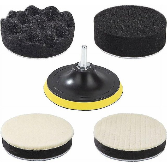Kit de esponjas para pulir automóviles BRILLAR 5 pulgadas con adaptador de taladro