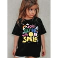 thumbnail image 1 of Camiseta de verano para niña con adorables letras y dibujos animados: poliéster suave, cuello redondo y manga corta, de SCKMEU., 1 of 6