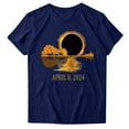 thumbnail image 3 of lcziwo Solar Eclipse Shirts for Women 2024 Total Eclipse T-Shirt Summer Casual Round Neck Short Sleeve Blouse Shirts Cotton Comfy Basic Tees Tops Navy M, 3 of 4