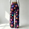 thumbnail image 6 of Garbnen Halloween Fleece Pajama Pants Women Ghost Pumpkin Print Women Lounge Pants Soft Plush Fall Winter Warm Wide Leg Sleeping Pants Women, 6 of 6
