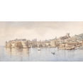 thumbnail image 2 of Anton Perko 24x14 Black Ornate Framed Double Matted Museum Art Print Titled: View of Ragusa (1896), 2 of 5