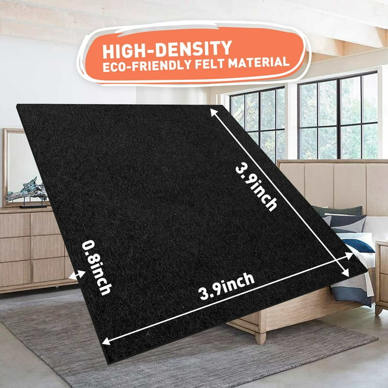 4x4 Strong Adhesive Felt Sheet, 20 Pieces Black Felt Fabric