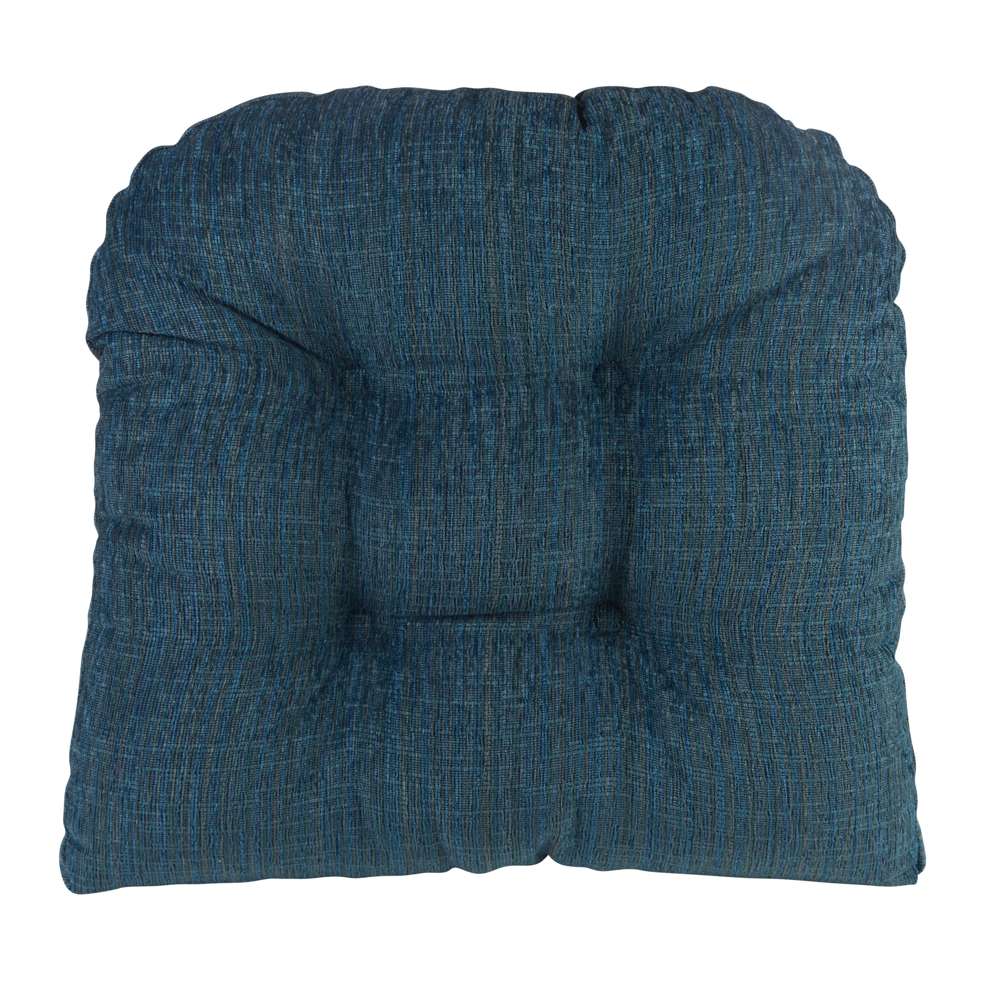 Gripper Non-Slip 17" x 17" Polar Chenille Tufted Universal Chair Cushions, Set of 2