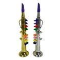 thumbnail image 4 of ABS Saxophone Trompette Instrument à Vent avec 8 Touches Colorées ABS Clés d'Argent Jouet Musical Or, 4 of 9