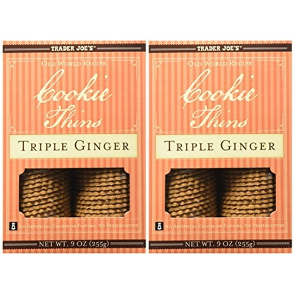 Trader Joe's Cookie Thins Triple Ginger, 9 oz, Pack 2