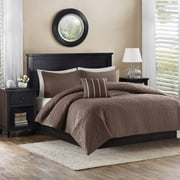Better Homes & Gardens Queen Solid Damask Reversible Bedding Set, 4 Piece