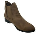 thumbnail image 6 of Top Moda LA-5 Women's Pull-On Block Heel Slip-On Elastic Panel Chelsea Ankle Boots BROWN 8, 6 of 6