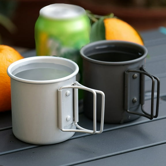 WHAMVOX  Camping Drinking Cups Outdoor Metal Aluminum Collapsible Silver