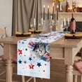American Flag Cat Table Runner Blue Red Star Independence Day Blue ...