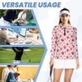 thumbnail image 6 of Uorisanigo Cherry Hearts Women's Long Sleeve Golf Shirt Soft Zip Up Collar Athletic Polo Workout Tops Casual Fashionable Workout Tops for Women, 6 of 7