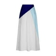thumbnail image 5 of Mqqzkk Women's Color Block Midi Skirt High Elastic Waist Pleated Skirt Loose Fits Casual Flowy Long Skirts With Side Pockets, 5 of 5