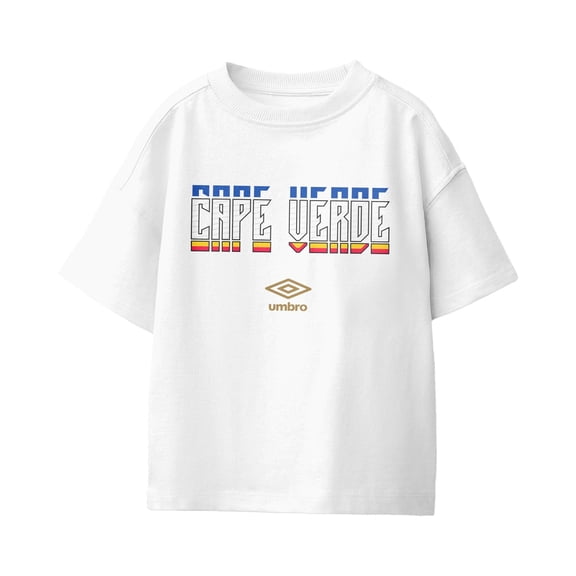 Umbro Kids Cape Verde Stacked Soccer T Shirt (White, XS-XL)