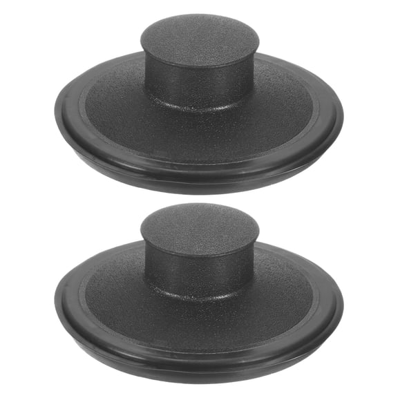Uxcell 2-Pack Plastic Kitchen Sink Stopper, 3-3/8 Inch Stainless Steel Garbage Disposal Stopper, Universal Sink Plug Cover [Black]