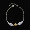 thumbnail image 3 of Pulsera de Harry Potter chapada en oro de aleación ajustable, cadena de Snitch dorada, brazalete con alas, regalo de decoración, 3 of 4