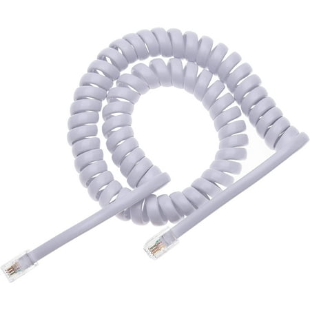 3 Feet RJ10 Telephone Phone Cord Lead Curly Cable Spring Coiled Spiral ...