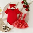 thumbnail image 6 of Akiihool Girl Bodysuit Unisex-Baby Short Sleeve Bodysuits (Red,12-18 Months), 6 of 9