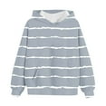 thumbnail image 5 of Ashirexll Oversize Hoodie Long Sleeve Shirts 3-14 Years Stripe Fashion Casual Fleece Lined Warm Winter Hooded Sweatshirt for Kids, 5 of 6