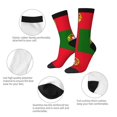 thumbnail image 4 of Funny Novelty Colorful Socks Portugal Flag Patterned Casual Crew Socks, 4 of 7