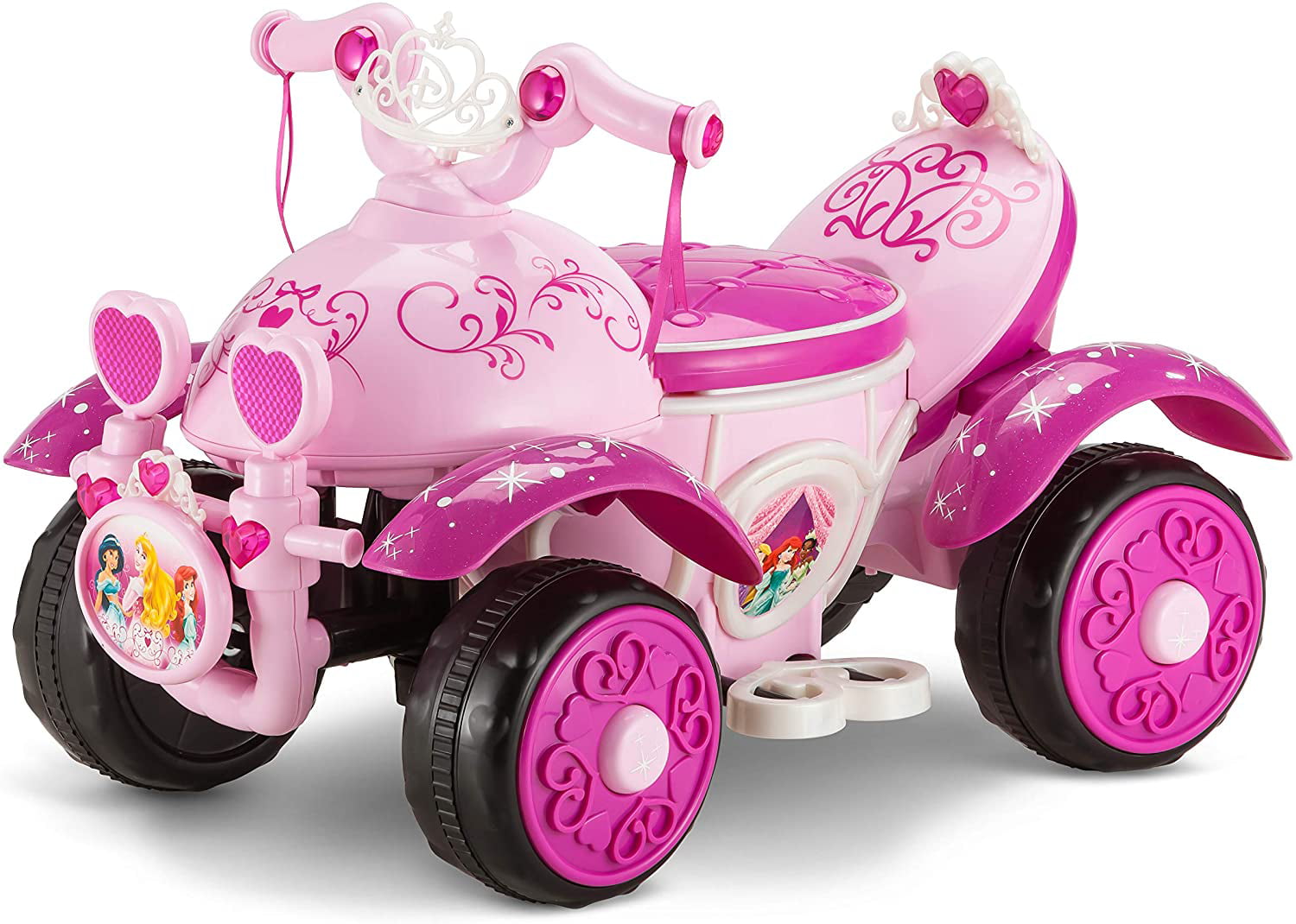 Battery Powered Car Kids Ride On Toy 6V Electric Quad Disney Princess Vehicle