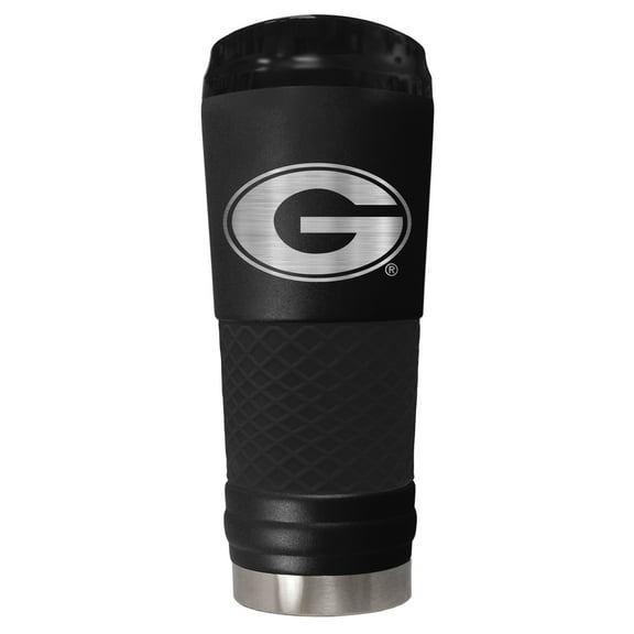 Georgia Bulldogs 24 ounce vacuum insulated stainless steel tumbler in black powder coat and laser etched team logo