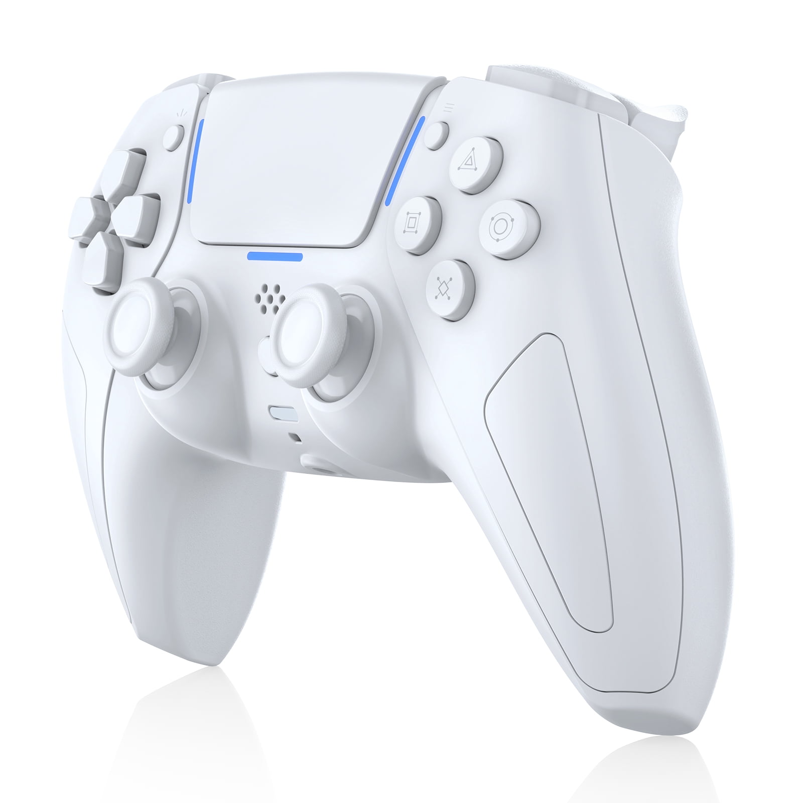 Ghost Gear Wireless PS5 Controller White for Console & Mobile Gaming – Hall Effect Joysticks Bluetooth Gamepad for PS5, PC, iOS & Android with Motion Control & Vibration