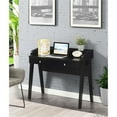 thumbnail image 2 of Pemberly Row Deluxe Two-Drawer Desk with Shelf in Black Wood Finish, 2 of 7