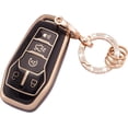 thumbnail image 1 of HAHDAXIA pour Ford Key Fob Cover Soft TPU Full Protection Smart Key Case Shell with Bling Keychain Fit for Ford F150 Explorer Mustang Edge Lincoln MKZ MKX MKC 5 Buttons Smart Key Case Holder(R, 1 of 6