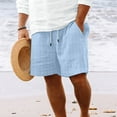 thumbnail image 2 of Men's Shorts Cotton And Shorts Multi Bag Tethered Striped Beach Pants For Men, 2 of 6