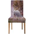 thumbnail image 2 of Funda Protectora para Silla ABPHQTO Unicornio Blanco Bosque Mágico Juego de 6, 2 of 4