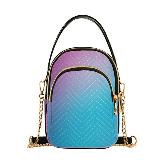 ALAZA Chain Crossbody Bags for Women Gradient Blue Shoulder Handbag Phone Purse