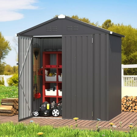 The Aecojoy 6-Foot by 4-Foot Outdoor Storage Shed, pictured here, is now on sale at Walmart.