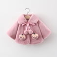thumbnail image 2 of Fesfesfes Toddler Baby Girls Shawl Winter Bow Thicken Warm Outerwear Fruit Pattern Coat Fleece Cloak On Sale, 2 of 9