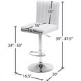 thumbnail image 5 of Meridian Furniture Joel Tabouret Réglable en Velours 33"H Blanc (Ensemble de 2), 5 of 5