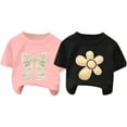 thumbnail image 4 of Lopecy-Sta 2 Pack Girls Short Sleeve Shirts Soft Crewneck T-Shirts Basic Layering Summer Tops, 4 of 4