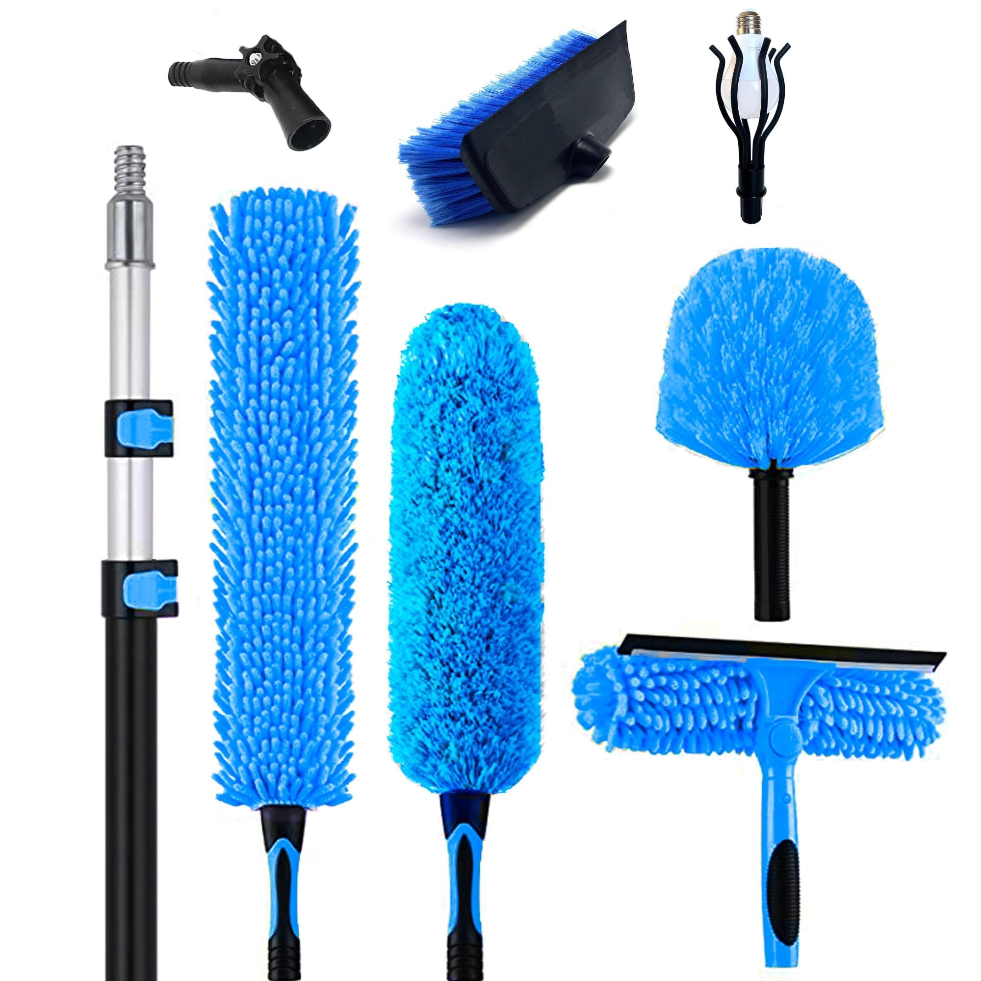 Universal Joint Microfiber Ceiling Fan Duster Window Squeegee Buyplus Duster Cleaning Kit with 5-to-20 feet Purpose Extension Pole Feather Duster 