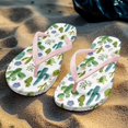 thumbnail image 7 of Wismoutput Cactus Women Flip Flops Lightweight No-Slip Bath Slides Sandals Comfort Beach Pool Bathroom Sandals Waterproof for Teens Girls Summer Party Pink Size 8.5, 7 of 7