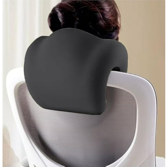 Headrest Office Chair Neck Pillow, Memory Foam, Neck Support, Supportive Headrest Pillow for Pressure Cut Down, Improved Posture for Working Chair, Car, Sofa, Plane and Travel (Black)