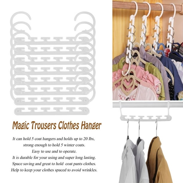 Hanger Hooks Easy Hook Closet Organizer Wind Slip- Pink 5 Pack