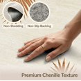 thumbnail image 6 of ODIKA Beige Cream Frond Botanical Motif Slim Border Rectangular Fronds for Dining Room, Basement, Large Office, Non-Slip Chair-Friendly, 6 of 7